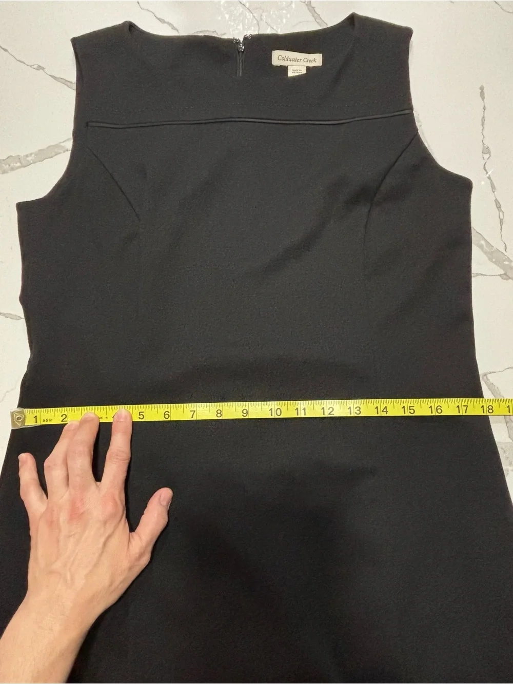 Coldwater Creek Sleeveless Black Midi Sheath Lined Rayon Tank Dress Medium 10/12